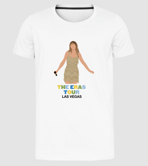 Taylor Swift The Eras Tour Las Vegas model alb pe tricou