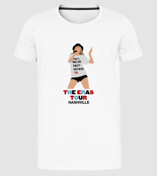 Taylor Swift The Eras Tour Nashville 2 model alb pe tricou