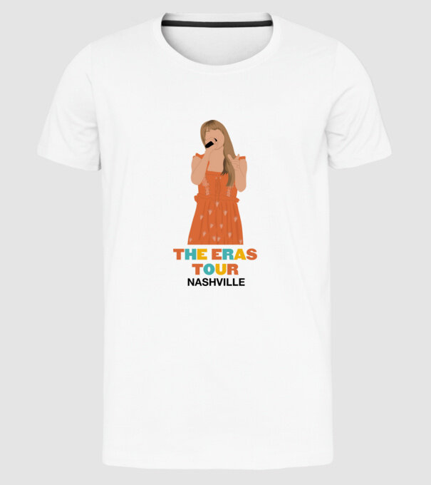 Taylor Swift The Eras Tour Nashville 3 model alb pe tricou