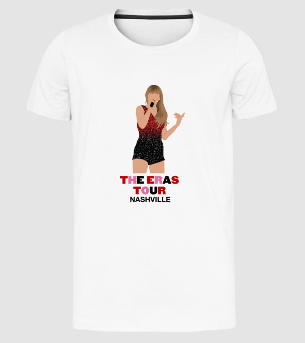 Taylor Swift The Eras Tour Nashville model alb pe tricou