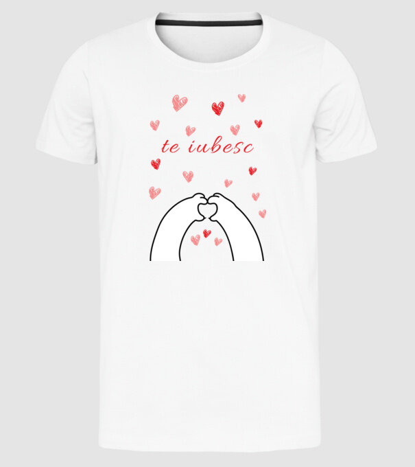 te iubesc model alb pe tricou