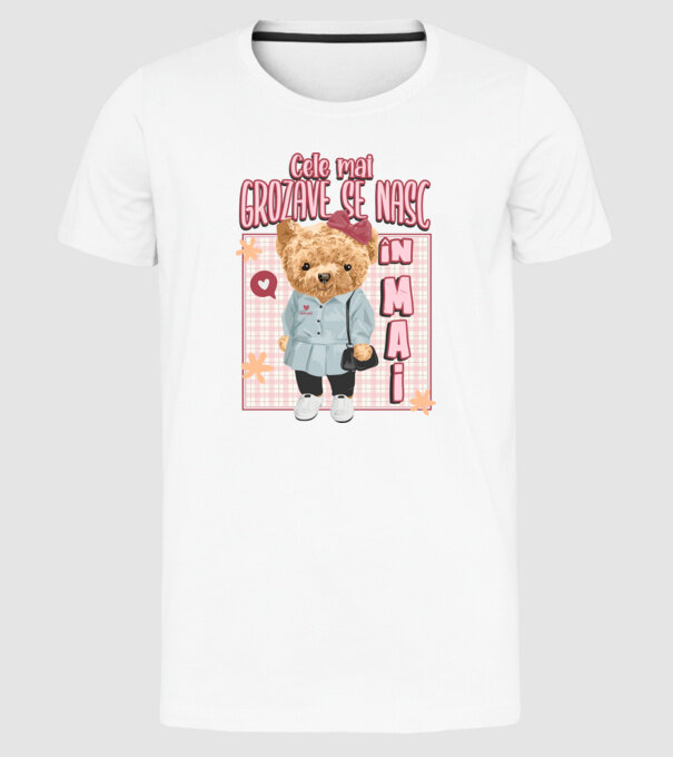 Teddy cele cool girl MAI model alb pe tricou