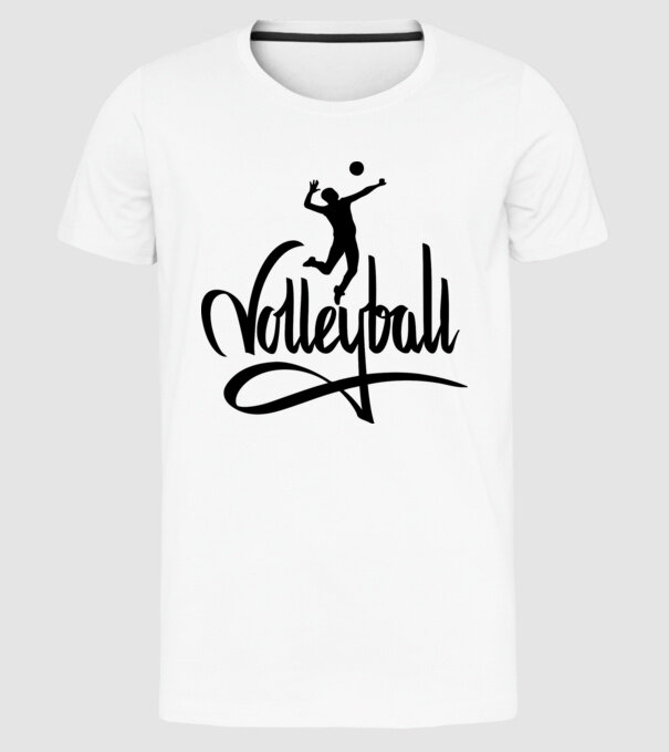 Text Volei pentru tricou model alb pe tricou