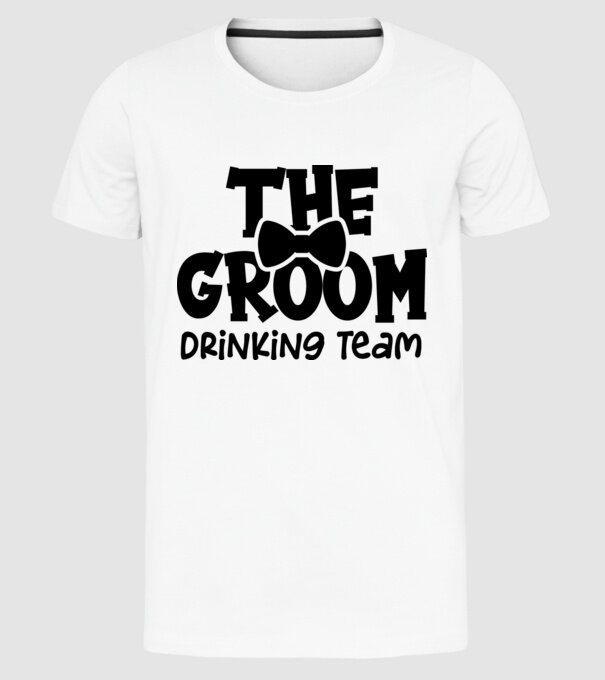 The Groom model alb pe tricou