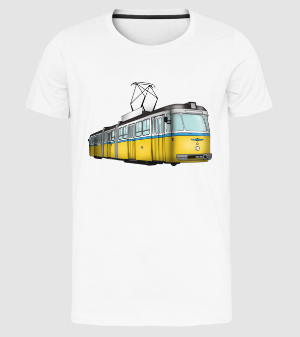 Trenuri model alb pe tricou