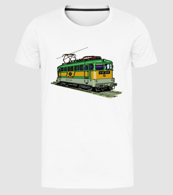 Trenuri model alb pe tricou