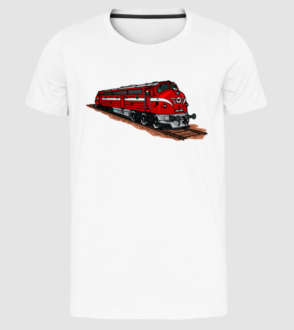 Trenuri model alb pe tricou