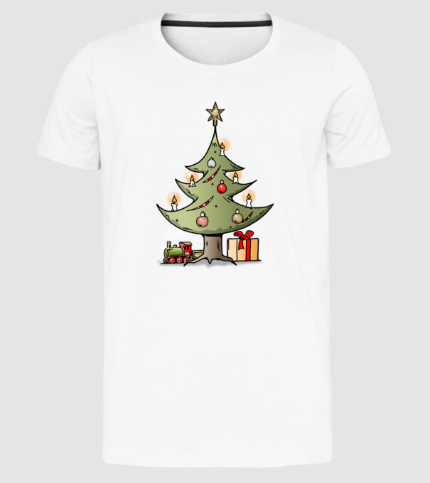 Trenuri model alb pe tricou
