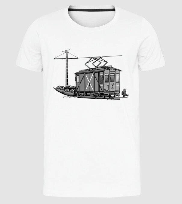 Trenuri model alb pe tricou