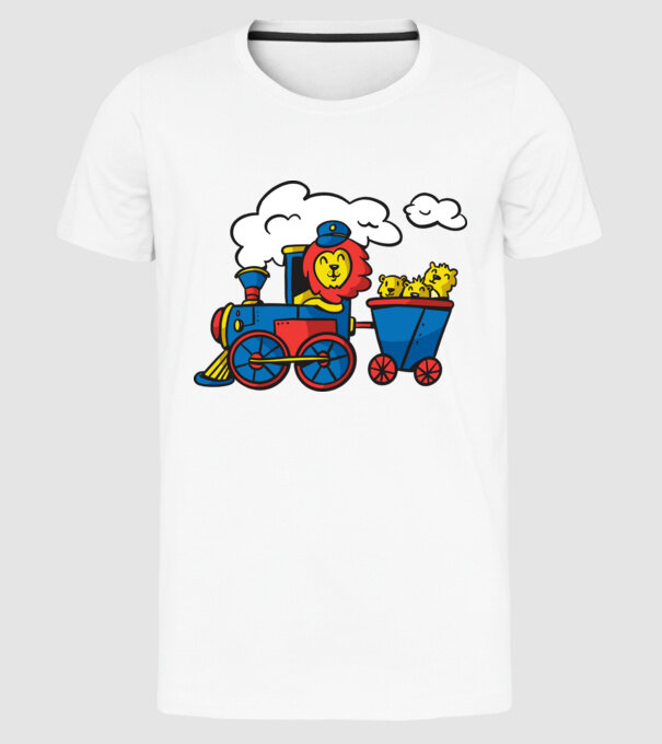 Trenuri model alb pe tricou