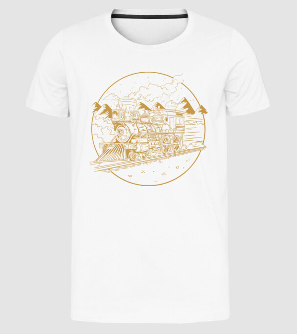 Trenuri model alb pe tricou