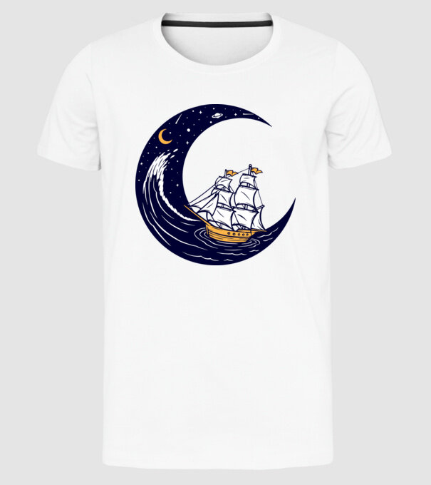 Vapoare model alb pe tricou