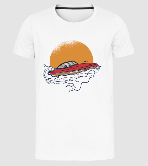 Vapoare model alb pe tricou