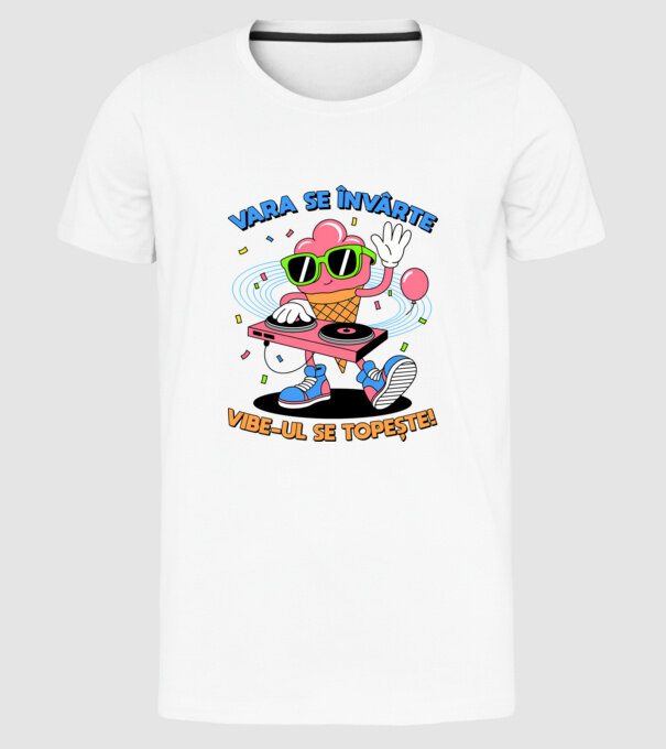 Vara se învârte model alb pe tricou