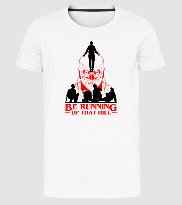 vecna running up that hill model alb pe tricou