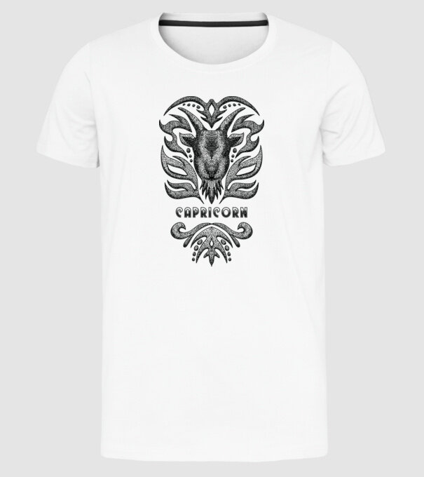 Vintage zodiac capricorn model alb pe tricou