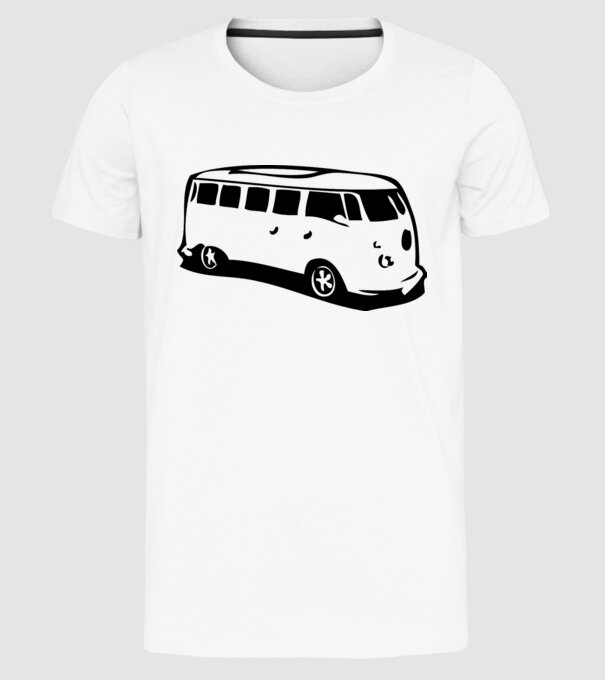 vwbus model alb pe tricou