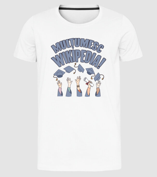 Wikipedia model alb pe tricou