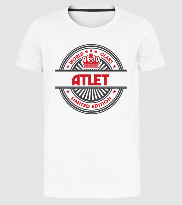 atlet model alb pe tricou