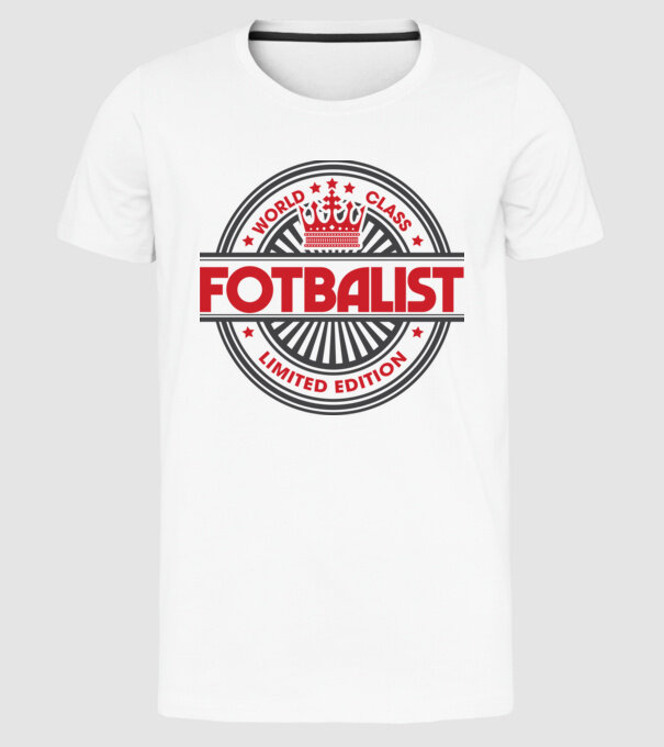 Fotbalist model alb pe tricou