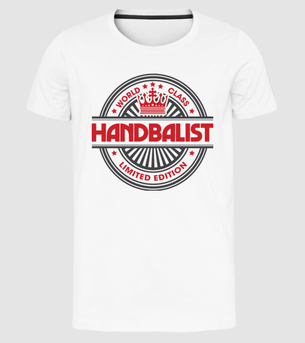 handbalist model alb pe tricou
