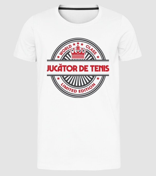 jucător de tenis model alb pe tricou
