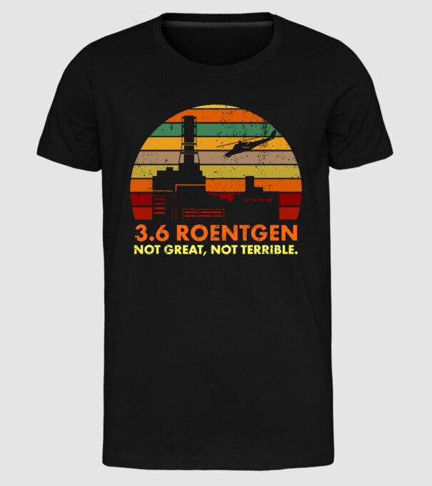 3.6 roentgen model negru pe tricou