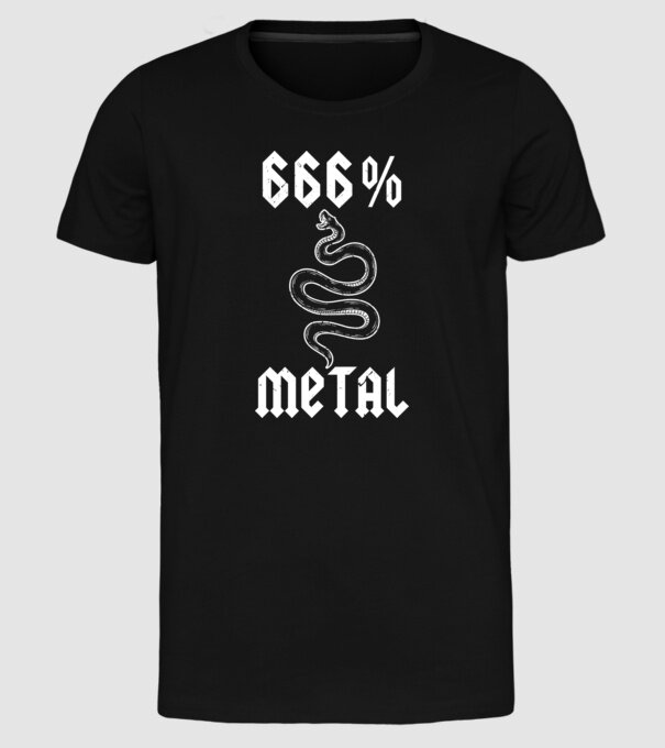 666 Metal model negru pe tricou