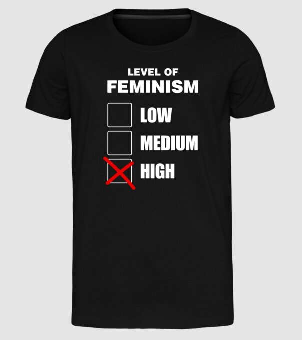 Nivelurile feminismului model negru pe tricou