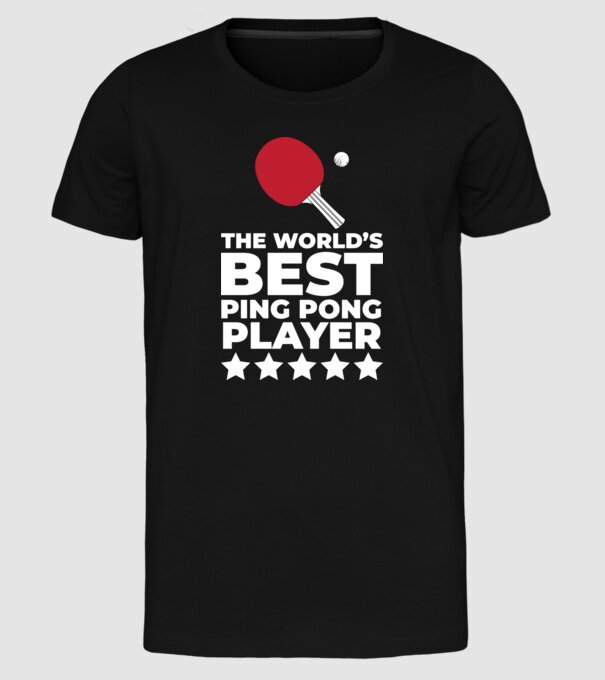 Cel mai bun jucător ping-pong engleză model negru pe tricou