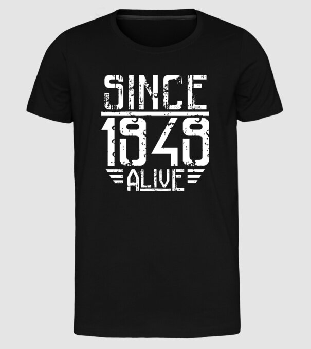 Alive since 1949 model negru pe tricou