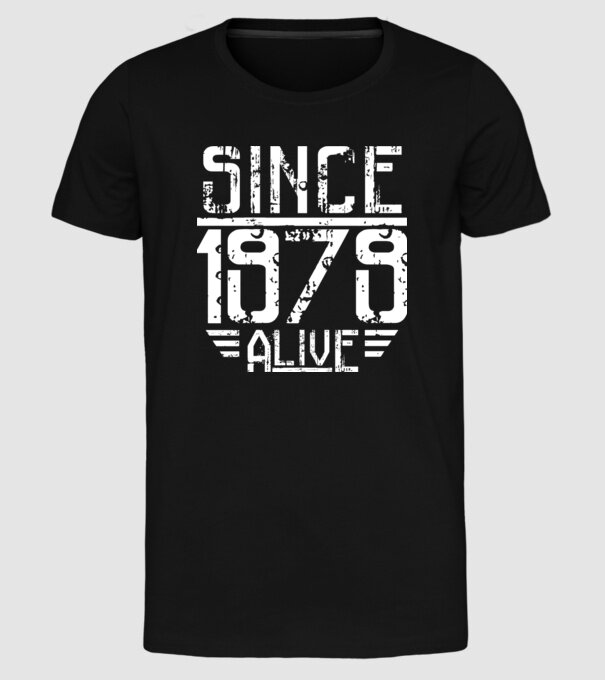Alive since 1979 model negru pe tricou