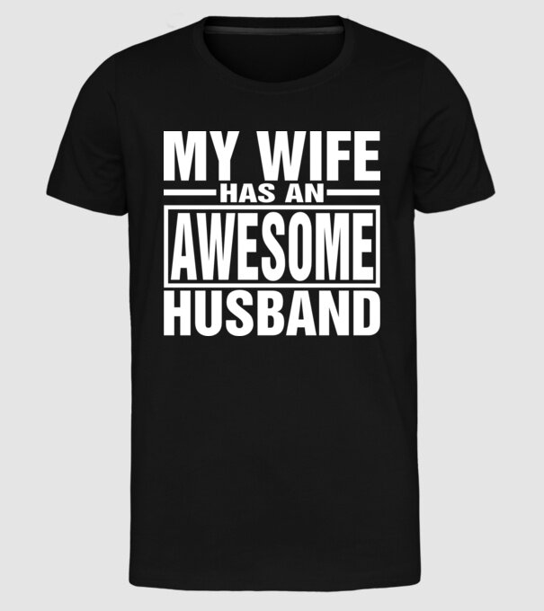 Awesome husband model negru pe tricou