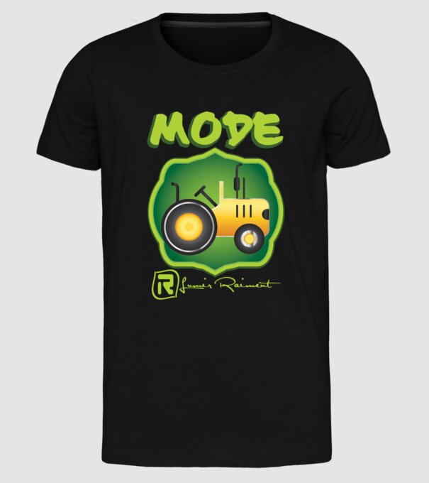 Baby tractor model negru pe tricou