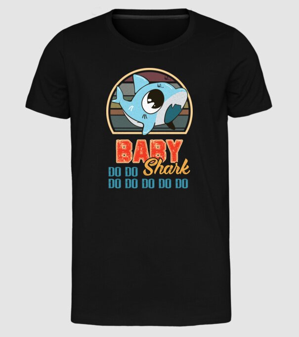 BabyBOY shark model negru pe tricou