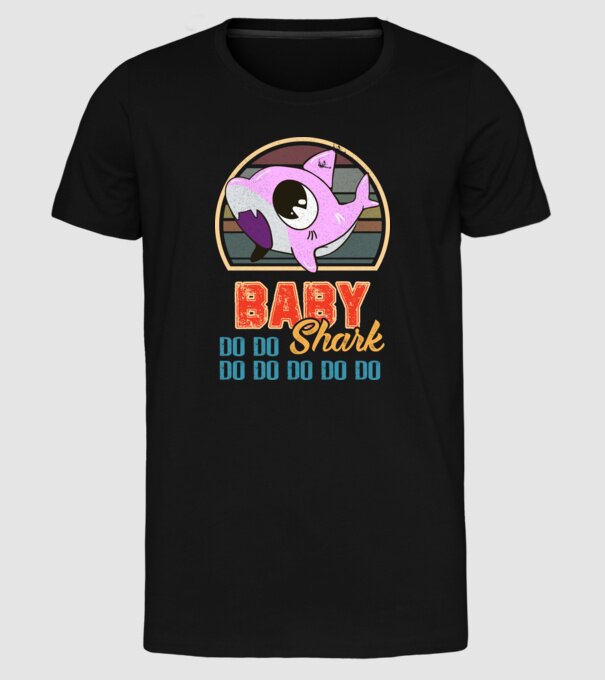 BabyGIRL shark model negru pe tricou