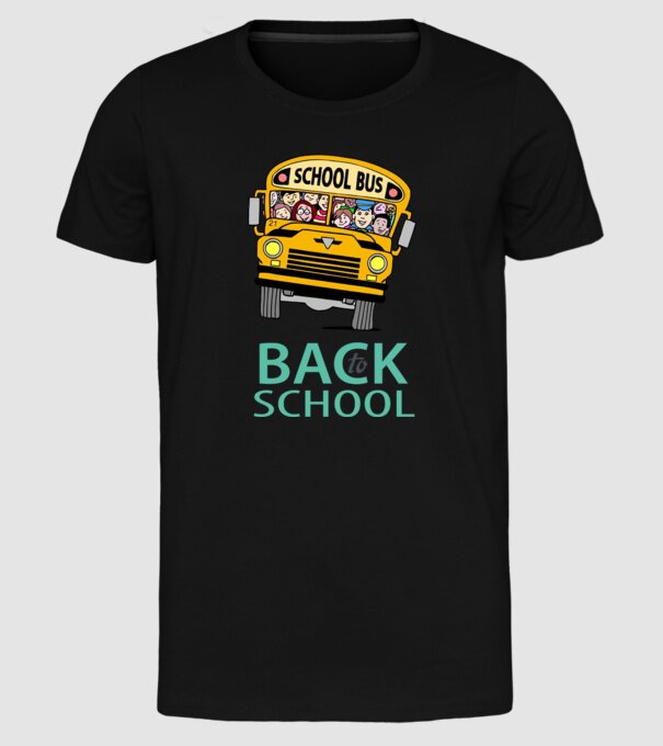 Back to school bus model negru pe tricou