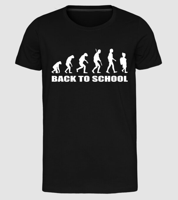 Back to school evolution model negru pe tricou