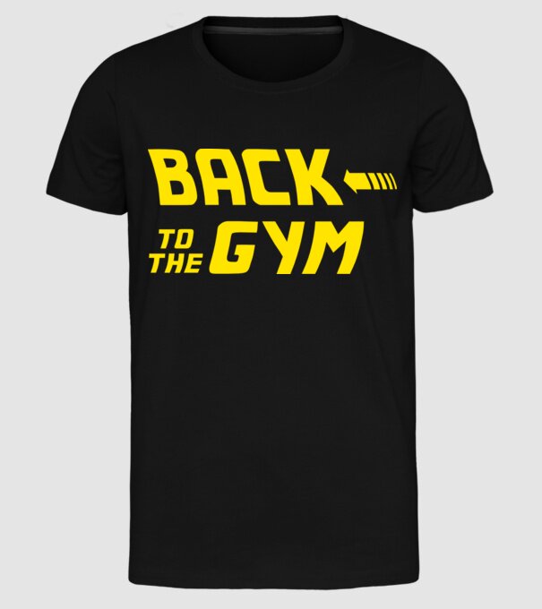 Back to the gym model negru pe tricou