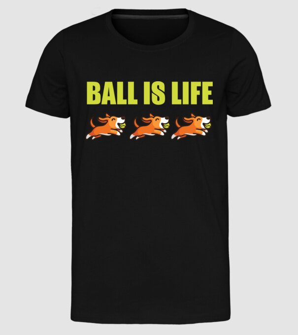 Ball is life model negru pe tricou