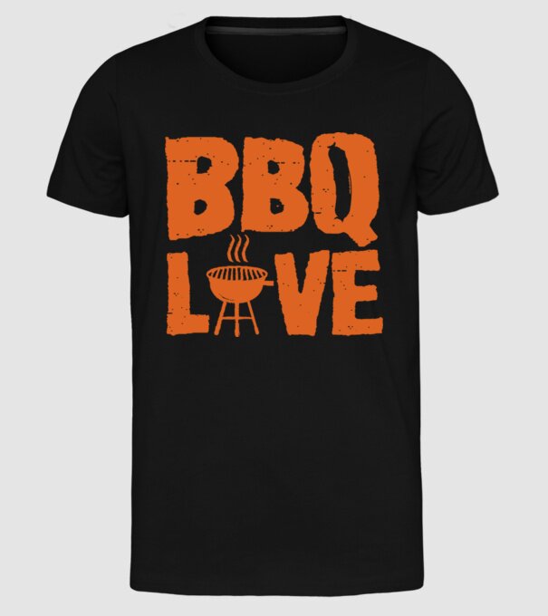 BBQ LOVE model negru pe tricou