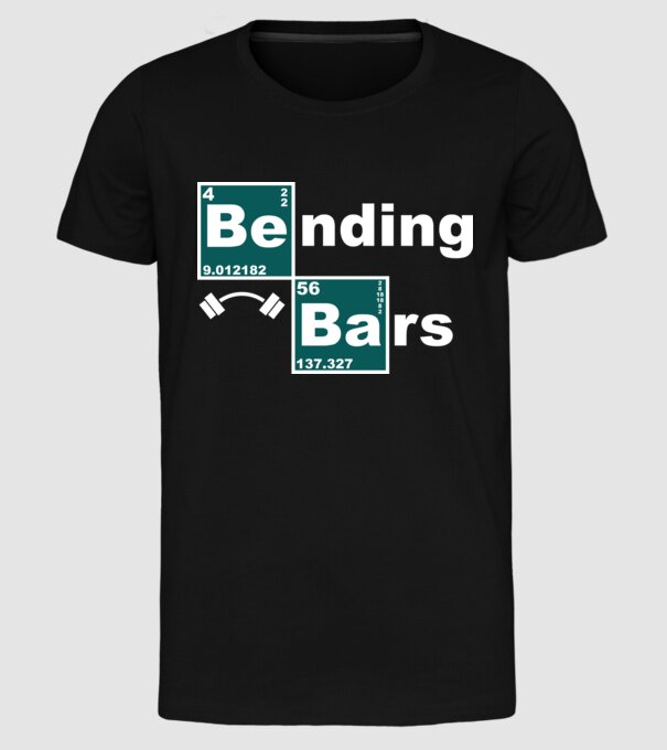 Bending bars model negru pe tricou