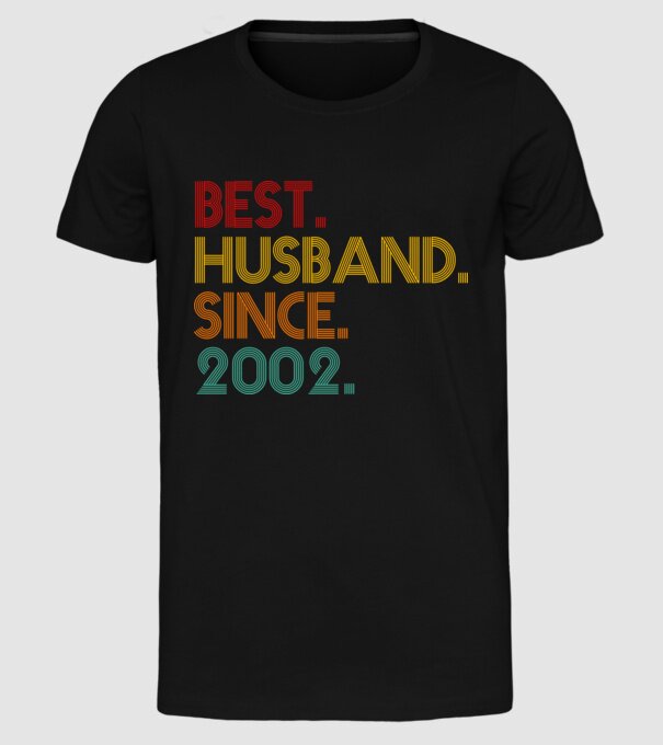 best husband since 2002 retro model negru pe tricou