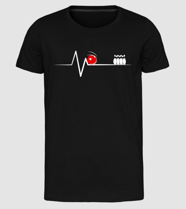 Bowling EKG model negru pe tricou