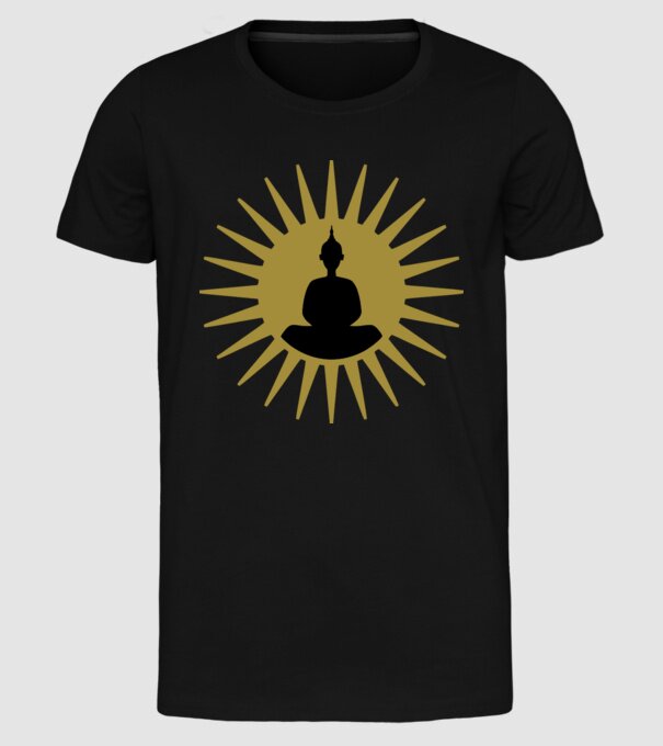 buddha star model negru pe tricou