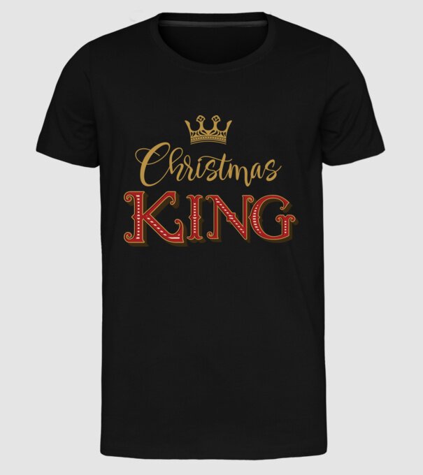 Christmas King model negru pe tricou