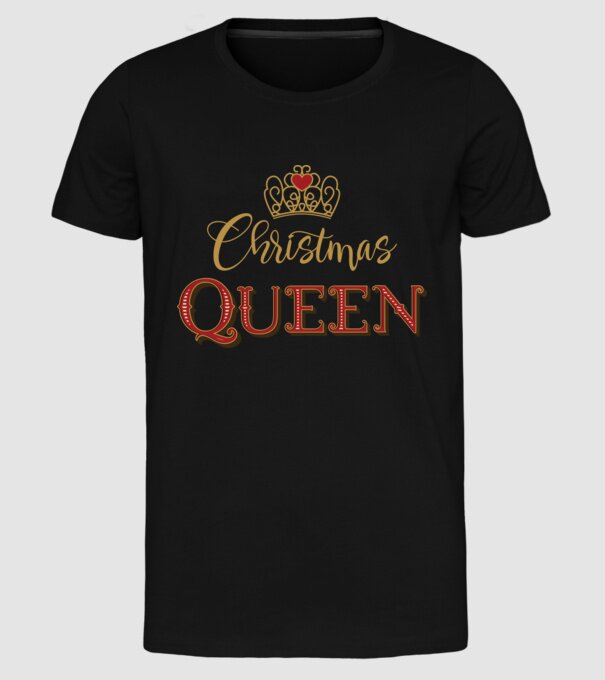 Christmas Queen model negru pe tricou