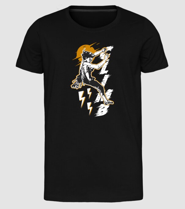 CLIMB retro model negru pe tricou