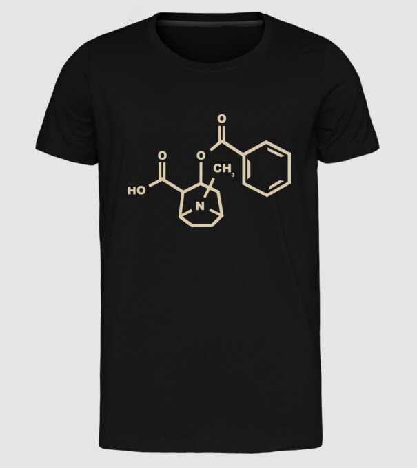 Cocaine model negru pe tricou