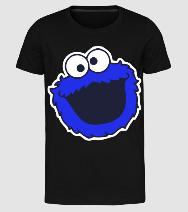 Cookie Monster Face model negru pe tricou